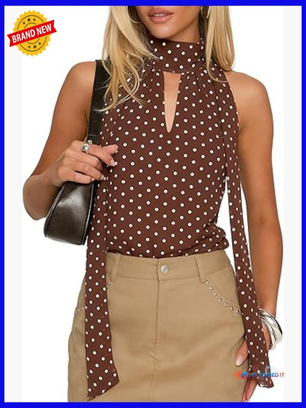 Asymmetrical Halter Top with Scarf Tie Keyhole Neck Summer Going Out Y2K Shirt